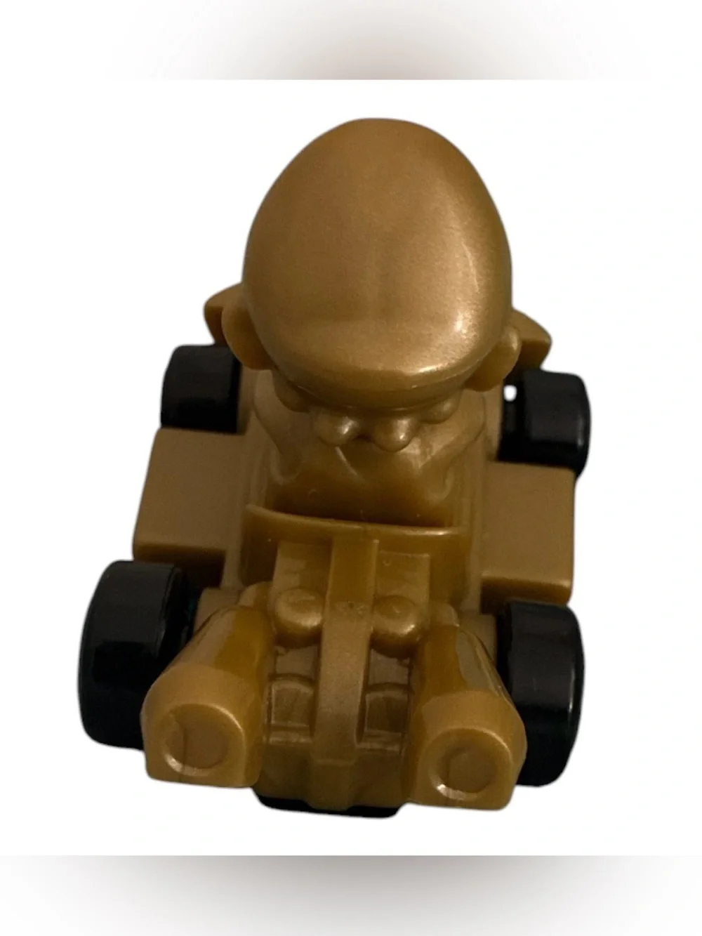 Nintendo Gold Mario Kart Toy with Black Wheels